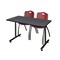 Kobe Rectangle Tables > Training Tables > Kobe Training Table & Chair Sets, 48 W, 24 L, 29 H, Grey MKTRCT4824GY47BY - alternate 1